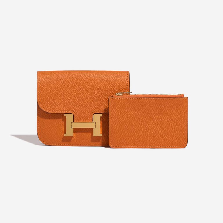 Hermès Constance SlimWallet OrangeH Front  | Sell your designer bag on Saclab.com