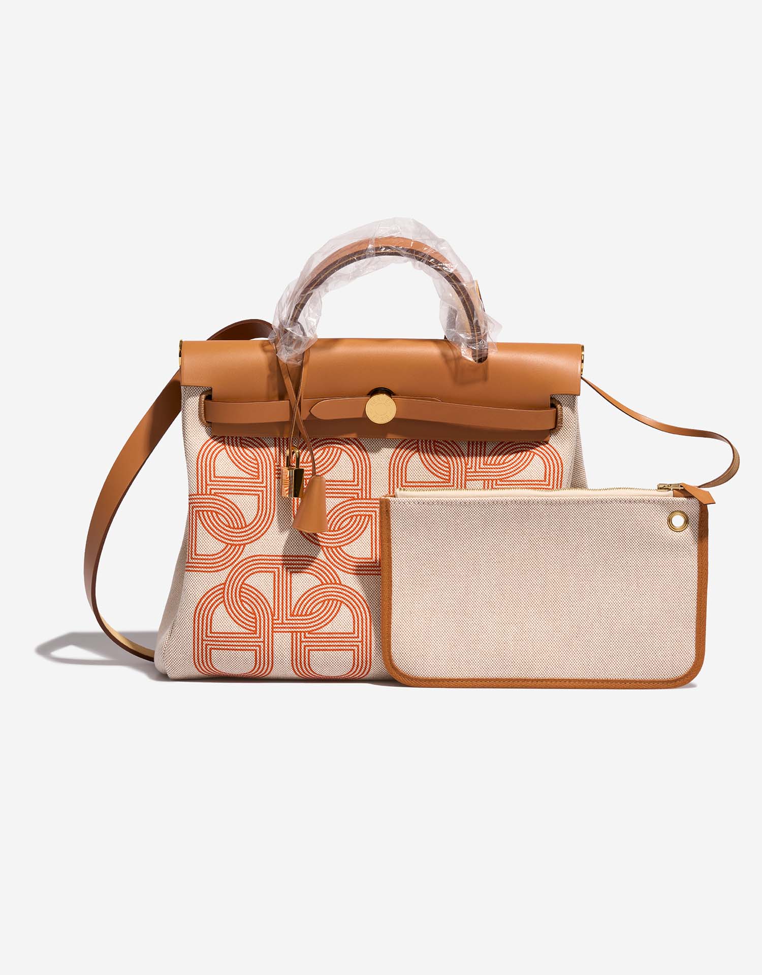 【HERMES】 Hinako Hermès Herbag Circuit 24 31 Vache Hunter Orange Mecano / Ecru