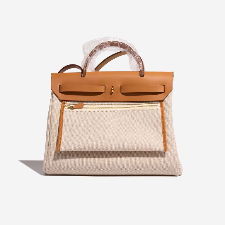 Hermès Herbag 31 OrangeMecano-EcruBeige-Natural Back  | Sell your designer bag on Saclab.com