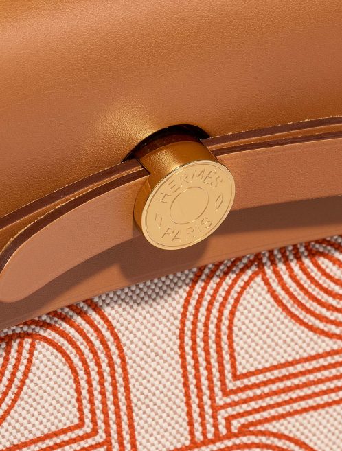 Hermès Herbag 31 OrangeMecano-EcruBeige-Natural Closing System  | Sell your designer bag on Saclab.com