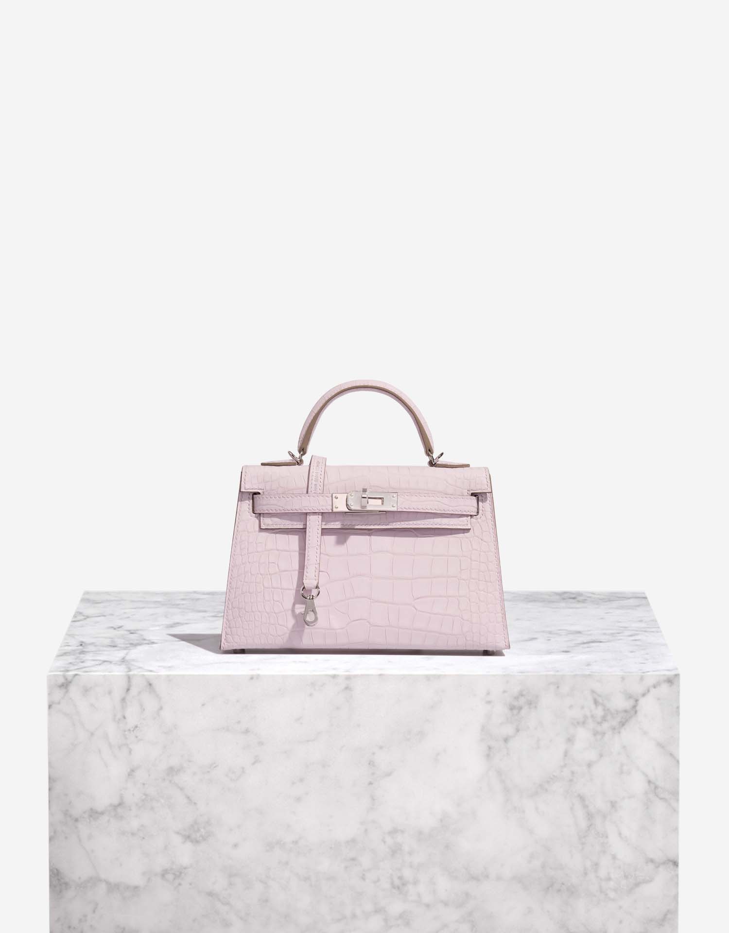 Hermès ハイライト Hermès Kelly Mini Matte Alligator Borreal Satin Mauve Pale | SACLÀB