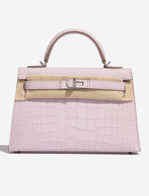 Hermès Kelly Mini MauvePale Front Velt | Sell your designer bag on Saclab.com