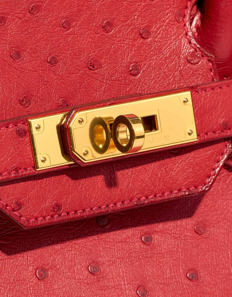 Hermès Birkin 30 RougeVif Closing System  | Sell your designer bag on Saclab.com