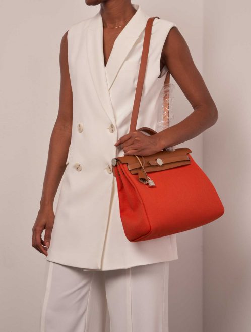 Hermès Herbag 31 Mecano-Fauve Sizes Worn | Sell your designer bag on Saclab.com