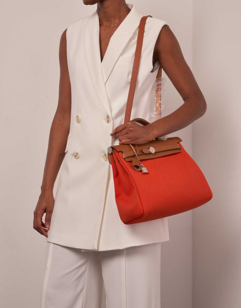 Hermès Herbag 31 Mecano-Fauve Front  | Sell your designer bag on Saclab.com