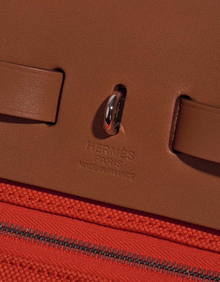 Hermès Herbag 31 Mecano-Fauve Logo  | Sell your designer bag on Saclab.com