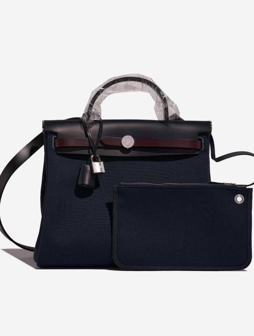 Hermès Herbag 31 BleuMarine-BleuIndigo-Black-RougeSellier Front  | Sell your designer bag on Saclab.com