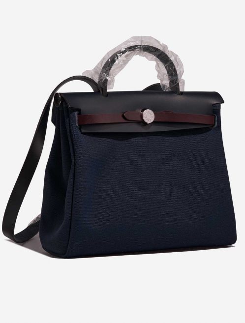 Hermès Herbag 31 BleuMarine-BleuIndigo-Black-RougeSellier Side Front  | Sell your designer bag on Saclab.com