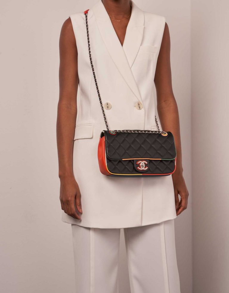 Chanel Timeless Medium Black-Multicolored Sizes Worn | Sell your designer bag on Saclab.com