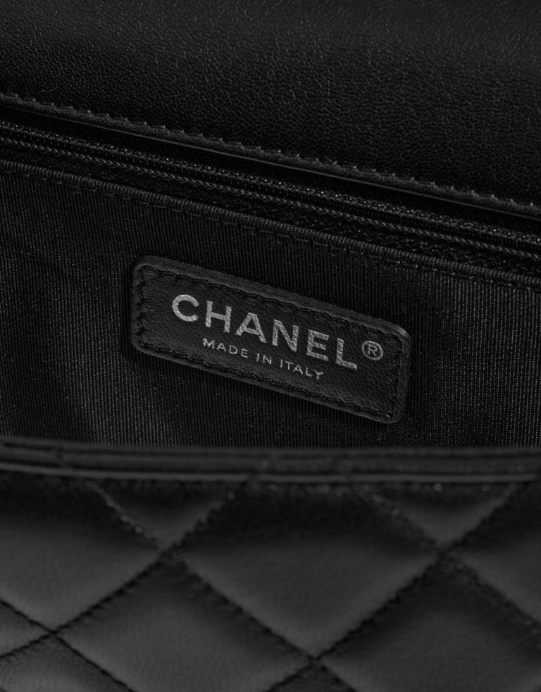 Chanel Timeless Medium Black-Multicolored Logo  | Sell your designer bag on Saclab.com