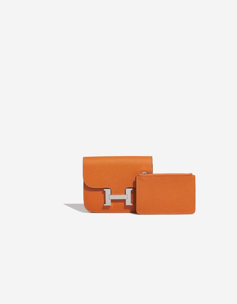 Hermès Constance SlimWallet OrangeH Front  | Sell your designer bag on Saclab.com