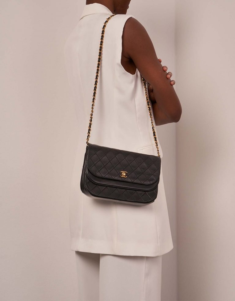 Chanel Timeless DoubleFlap Black Front  | Sell your designer bag on Saclab.com