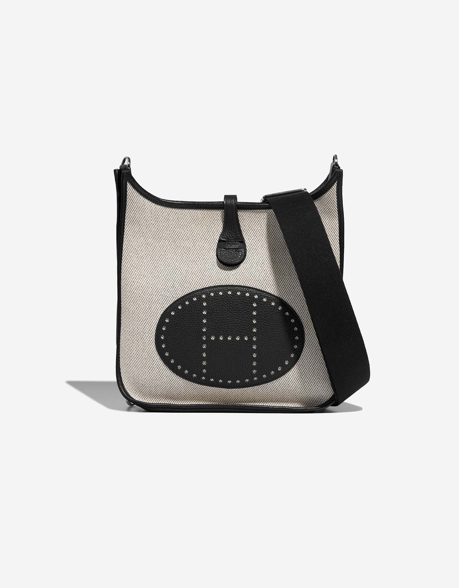 Hermès Evelyne 29 Toile / Clemence Black / Ecru | SACLÀB