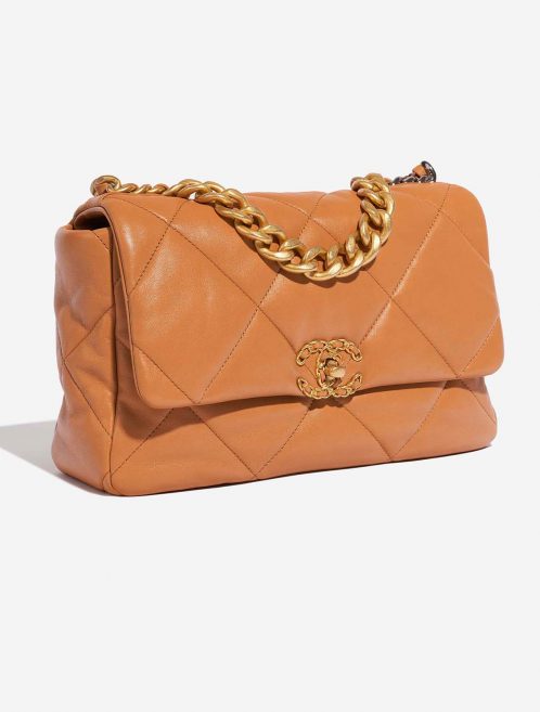 Chanel 19 Large Flap Bag Cognac Side Front  | Sell your designer bag on Saclab.com