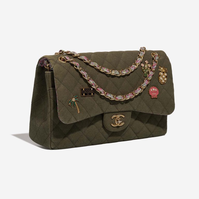 Chanel Timeless Jumbo Khaki Side Front  | Sell your designer bag on Saclab.com