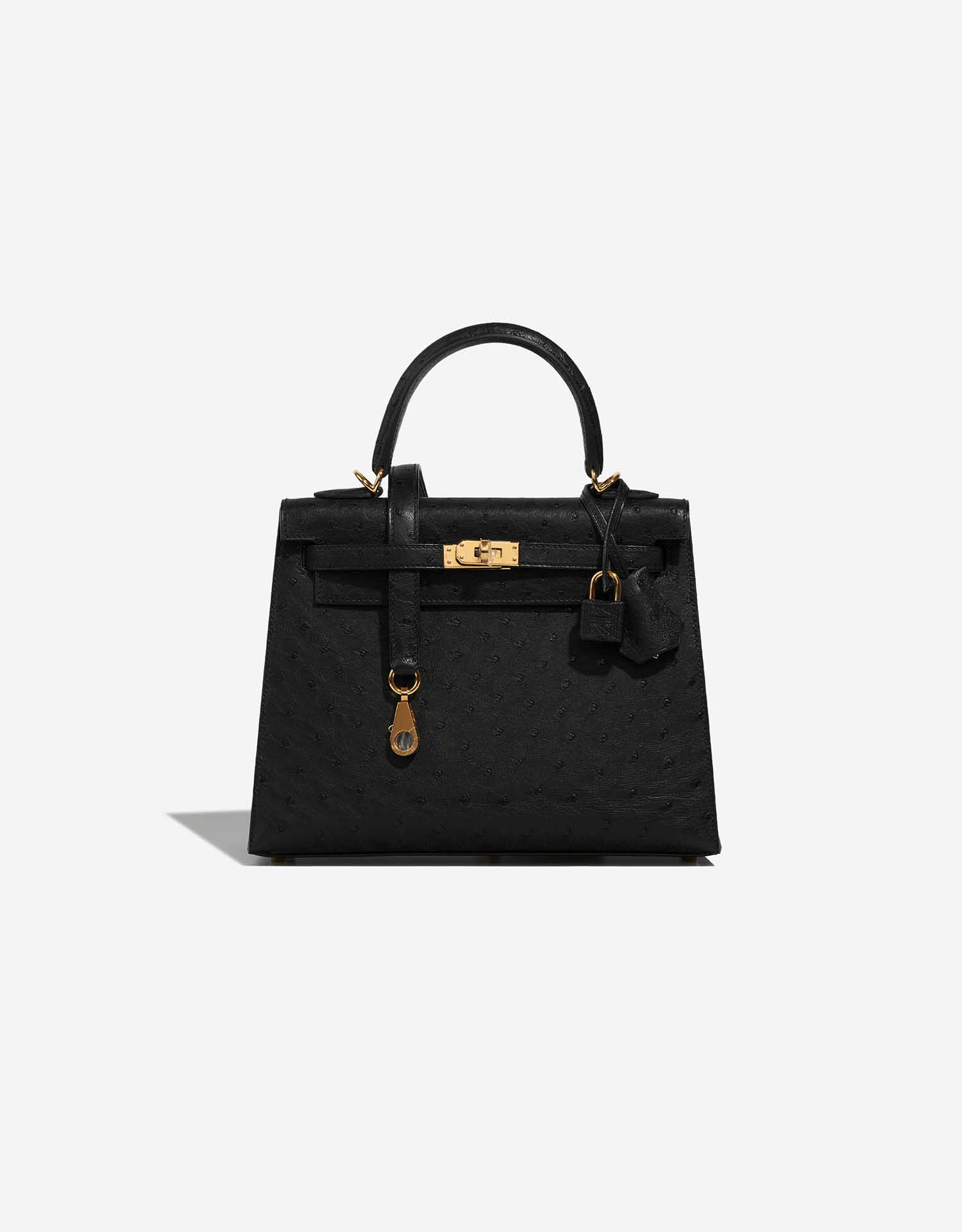 Hermès Kelly 25 Ostrich Black | SACLÀB