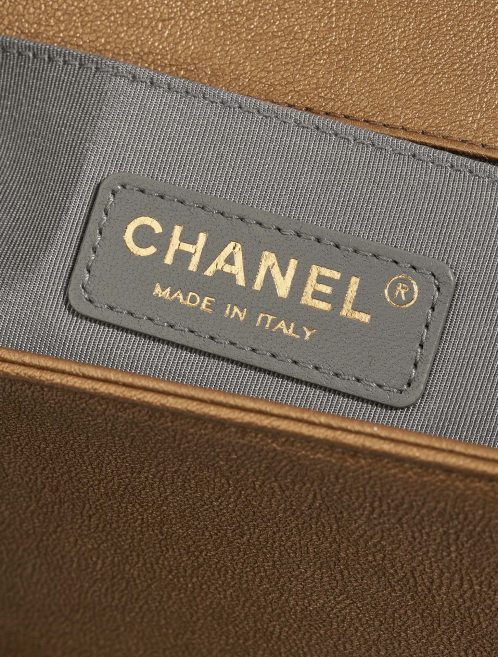 Chanel Boy OldMedium Gold-Bronze-Champagne Logo  | Sell your designer bag on Saclab.com