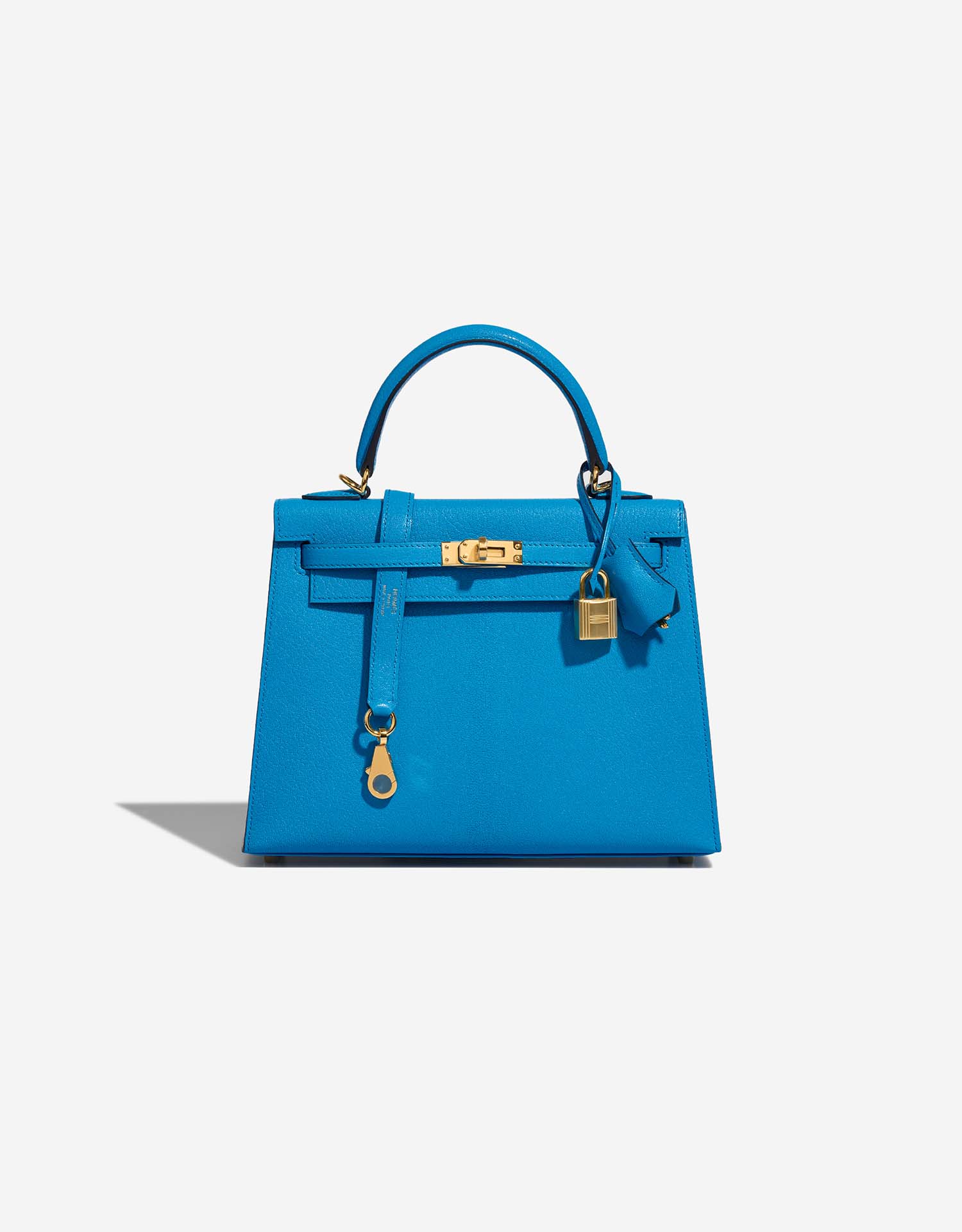 Hermès Kelly 25 Chevre Chamkila Blue Frida | SACLÀB