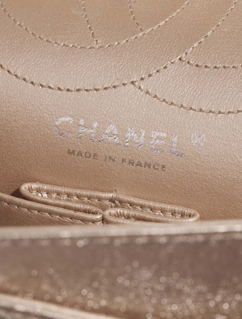 Chanel 255Reissue 226 ShinyChampagne Logo  | Sell your designer bag on Saclab.com