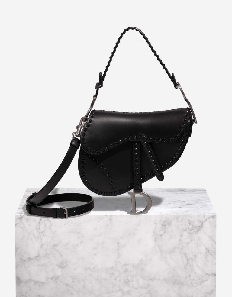 Dior Saddle Medium Black Front  | Sell your designer bag on Saclab.com
