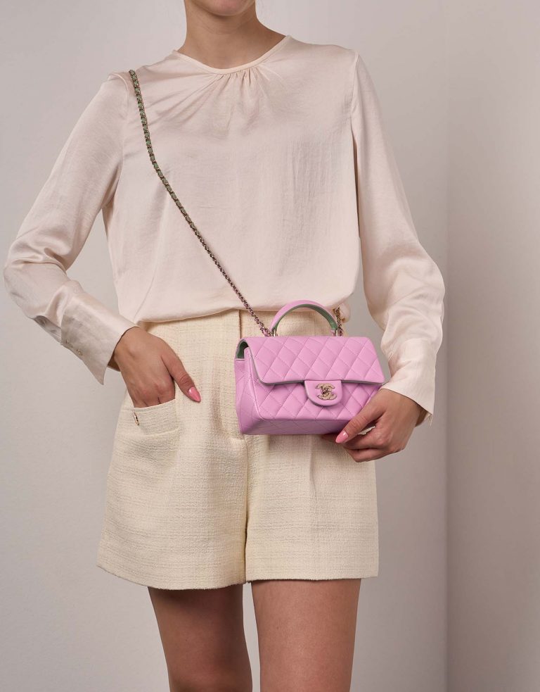 Chanel Timeless MiniRectangular Pink-Green 1M | Sell your designer bag on Saclab.com