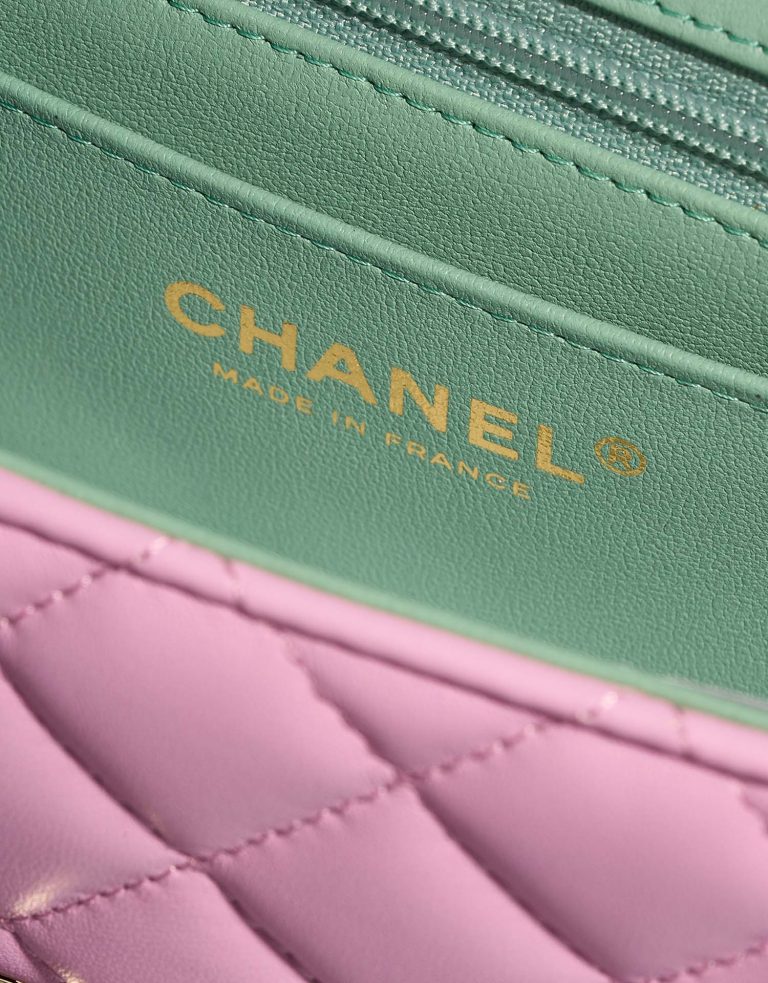 Chanel Timeless MiniRectangular Pink-Green Logo  | Sell your designer bag on Saclab.com