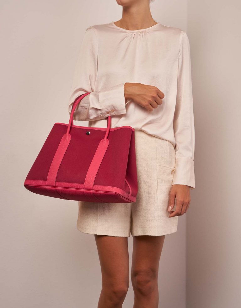 Hermès GardenParty 36 RougeGrenat-Bougainville Sizes Worn | Sell your designer bag on Saclab.com