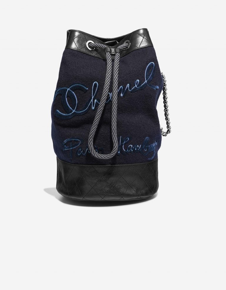 Chanel Backpack Blue-Black Front  | Sell your designer bag on Saclab.com