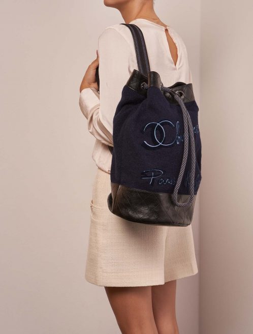 Chanel Backpack Blue-Black Sizes Worn | Sell your designer bag on Saclab.com