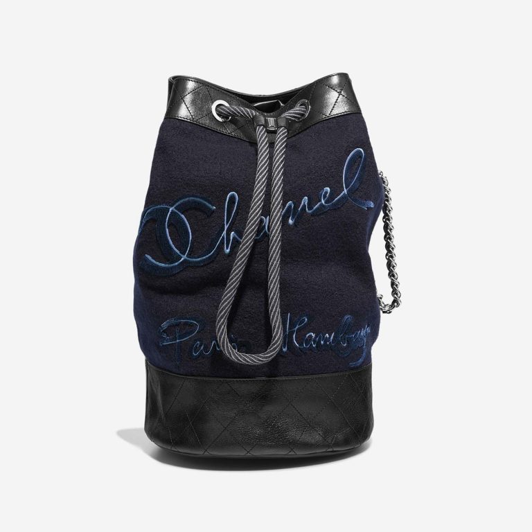 Chanel Backpack Blue-Black Front  | Sell your designer bag on Saclab.com