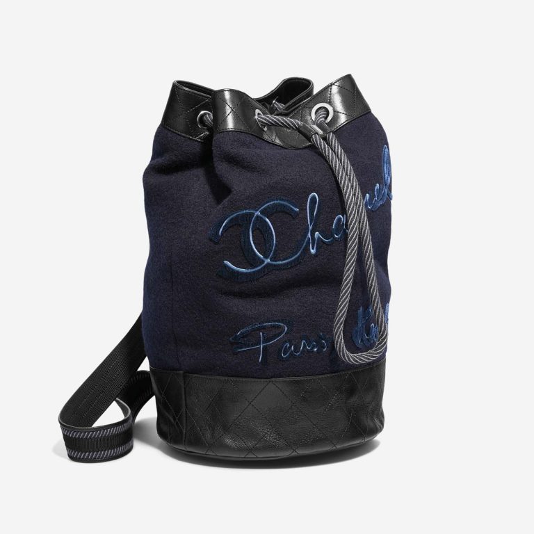 Chanel Backpack Blue-Black Side Front  | Sell your designer bag on Saclab.com