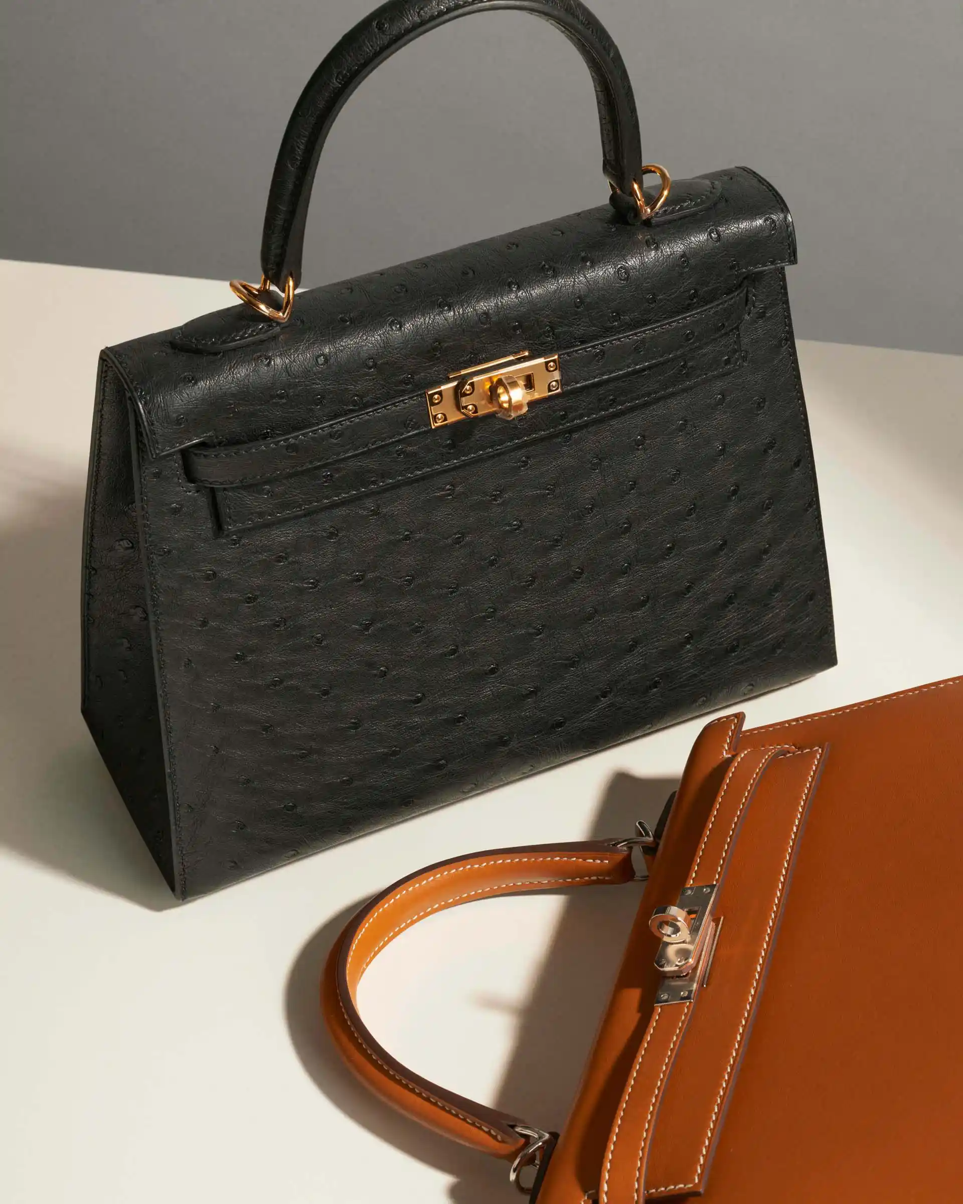Hermès Kelly Sellier Ostrich Black