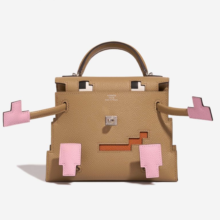 Hermès Kelly DollPicto Chai-Mauve-TerreBattue-Celeste Front Open | Sell your designer bag on Saclab.com