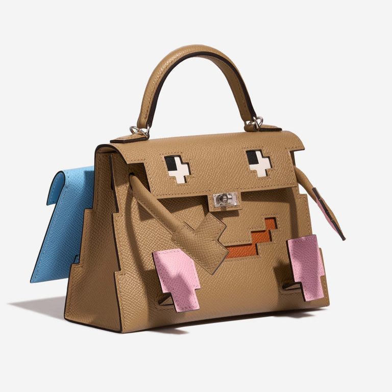 Hermès Kelly DollPicto Chai-Mauve-TerreBattue-Celeste Side Front  | Sell your designer bag on Saclab.com