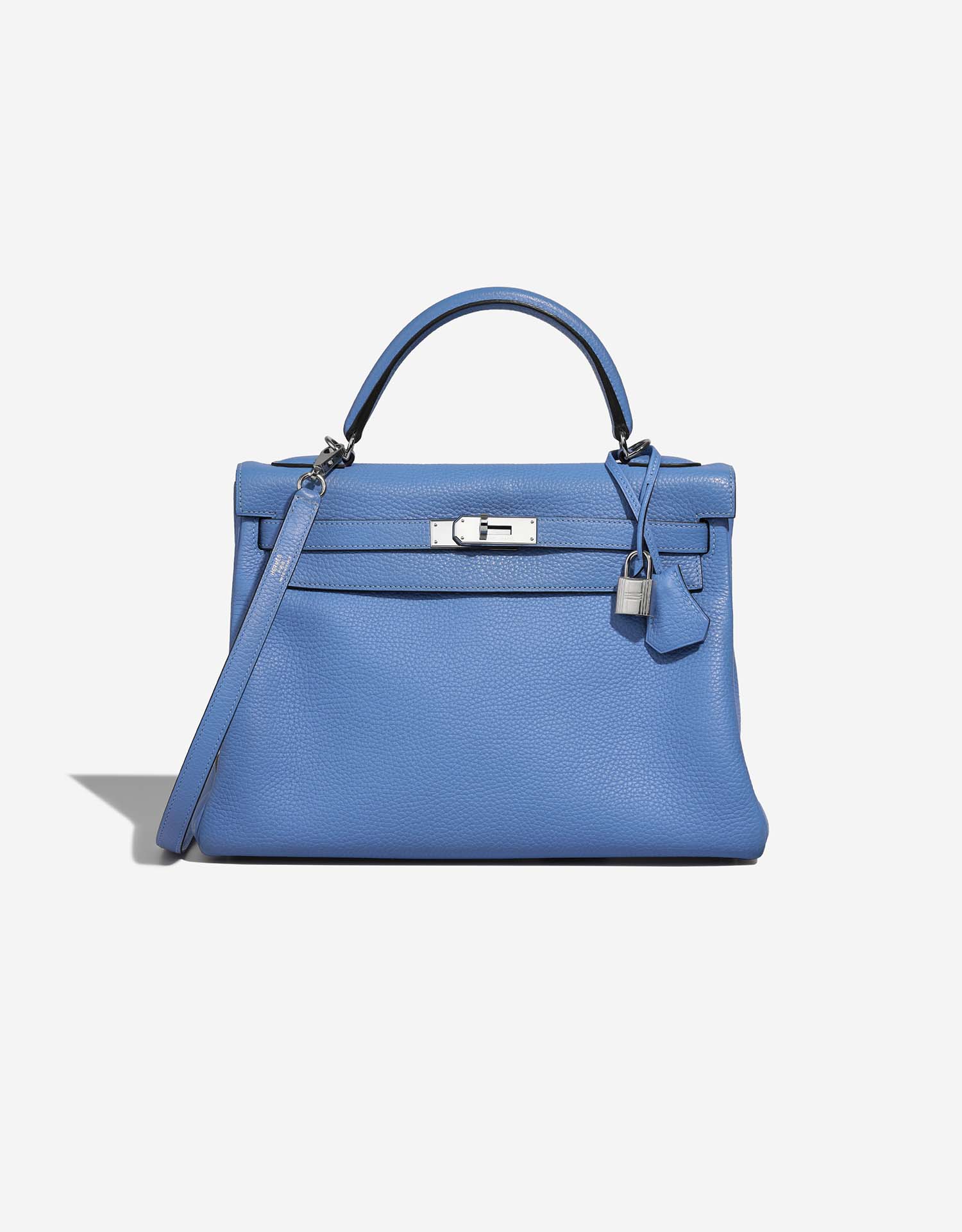 Hermès Kelly 32 Clemence Blue Paradise | SACLÀB