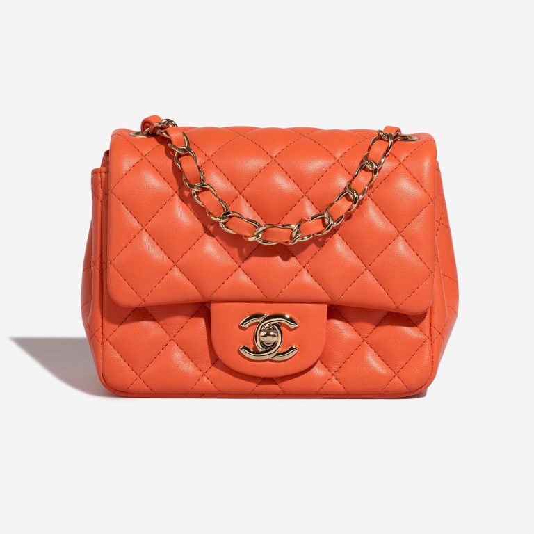 Chanel Timeless MiniSquare Orange Front  | Sell your designer bag on Saclab.com