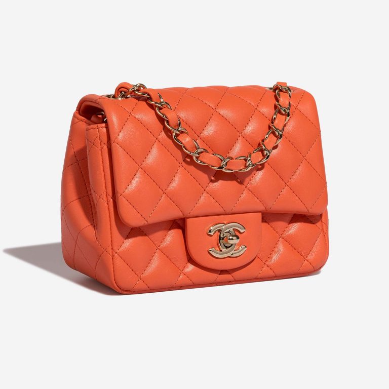 Chanel Timeless MiniSquare Orange Side Front  | Sell your designer bag on Saclab.com