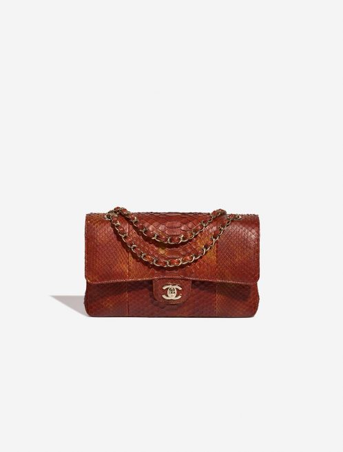Pre-owned Chanel bag Timeless Medium Python Red / Orange Multicolour, Orange, Red | Sell your designer bag on Saclab.com
