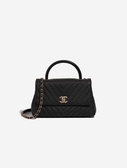 Chanel TimelessHandle Medium Black Front  | Sell your designer bag on Saclab.com