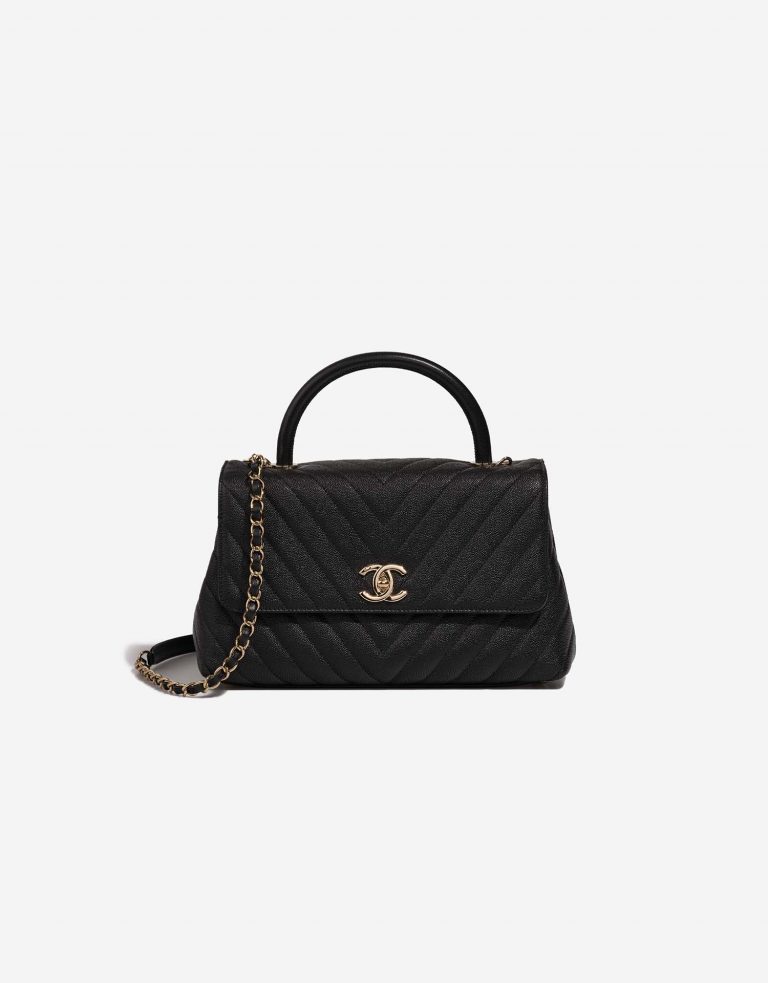 Chanel TimelessHandle Medium Black Front  | Sell your designer bag on Saclab.com