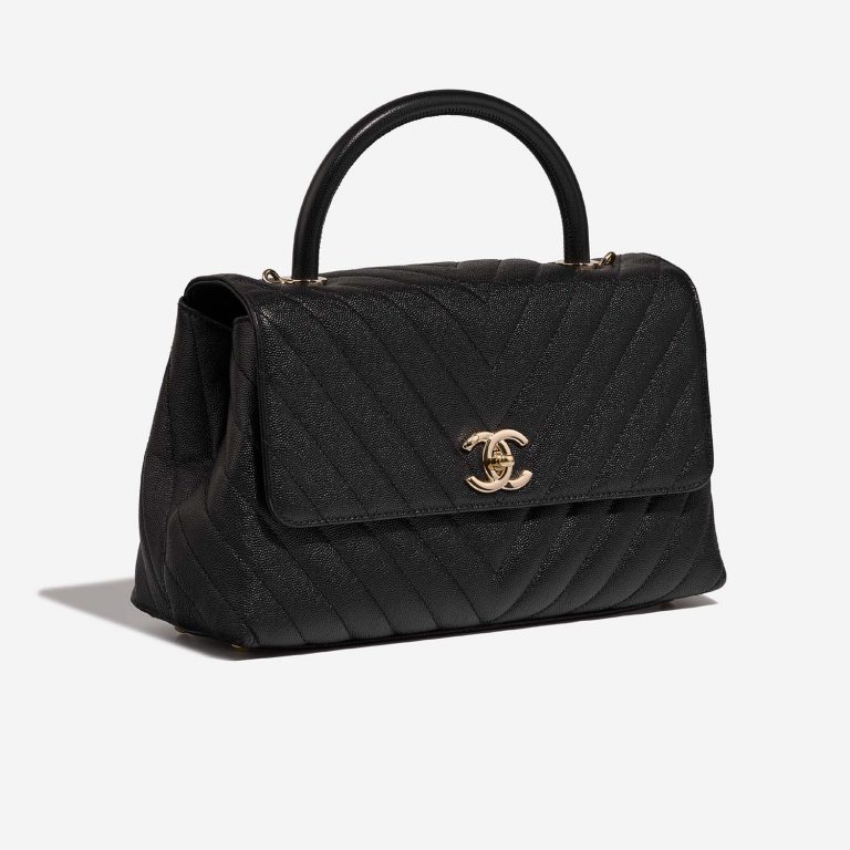 Chanel TimelessHandle Medium Black Side Front  | Sell your designer bag on Saclab.com