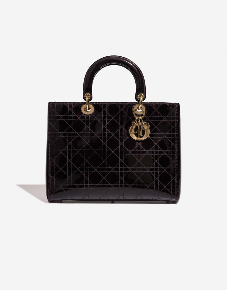 Dior Lady Large DarkPurple Front  | Sell your designer bag on Saclab.com