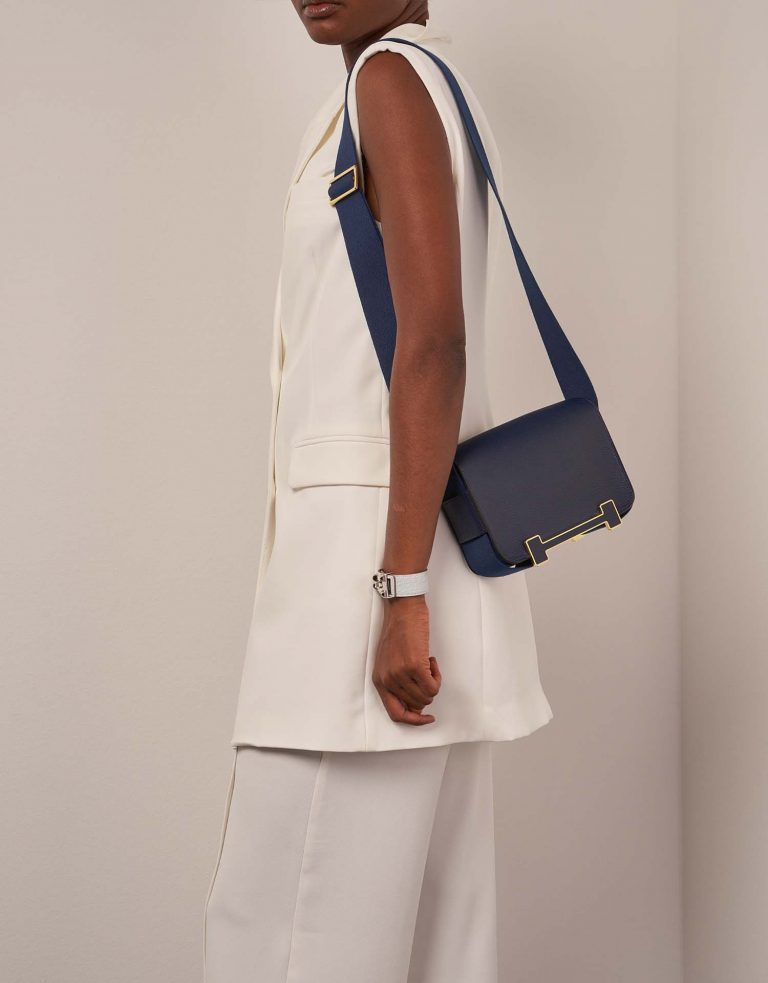 Hermès Geta Navy Sizes Worn | Sell your designer bag on Saclab.com