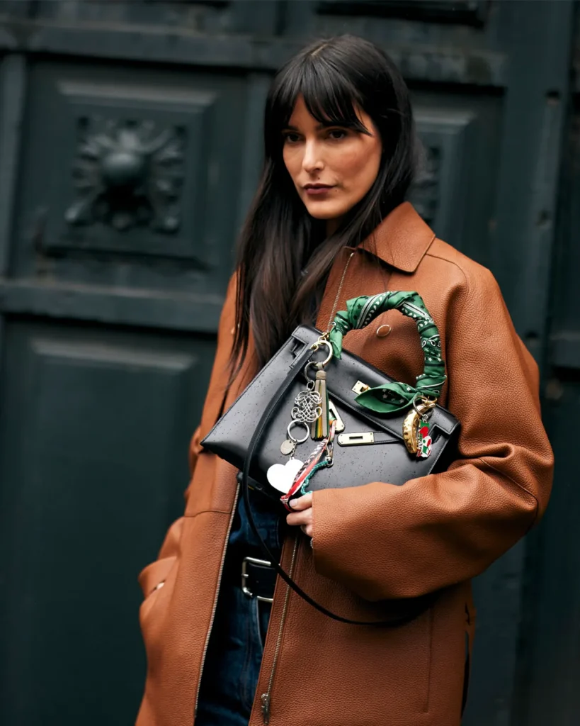 Fall/Winter 2024 Paris str Hermès Kelly with Charms. Image: Launchmetrics Spotlight