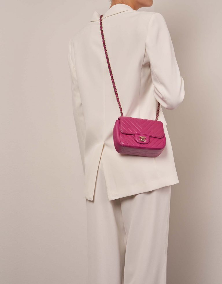 Chanel Timeless MiniRectangular Pink Sizes Worn | Sell your designer bag on Saclab.com