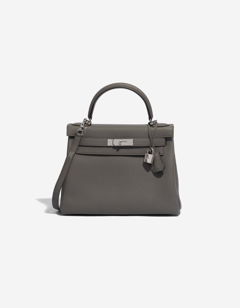 Hermès Kelly 28 GrisEtain Front  | Sell your designer bag on Saclab.com