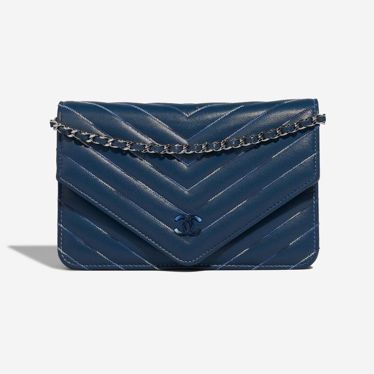 Chanel WalletOnChain Blue Front  | Sell your designer bag on Saclab.com
