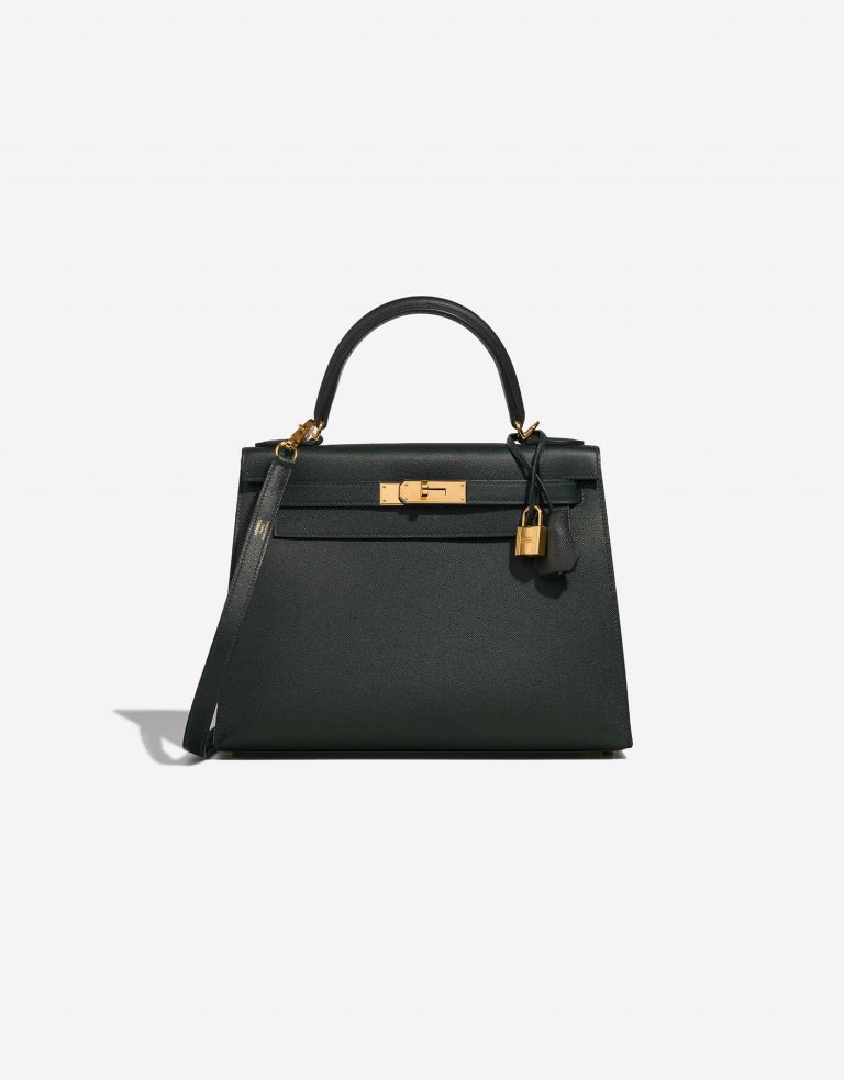 Hermès Kelly 28 VertRousseau Front  | Sell your designer bag on Saclab.com