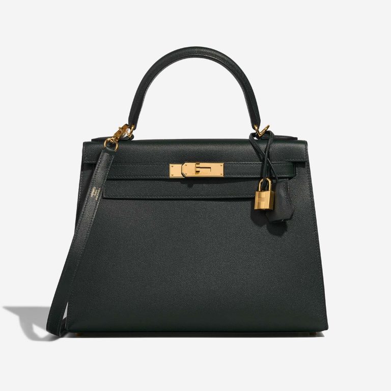 Hermès Kelly 28 VertRousseau Front  | Sell your designer bag on Saclab.com