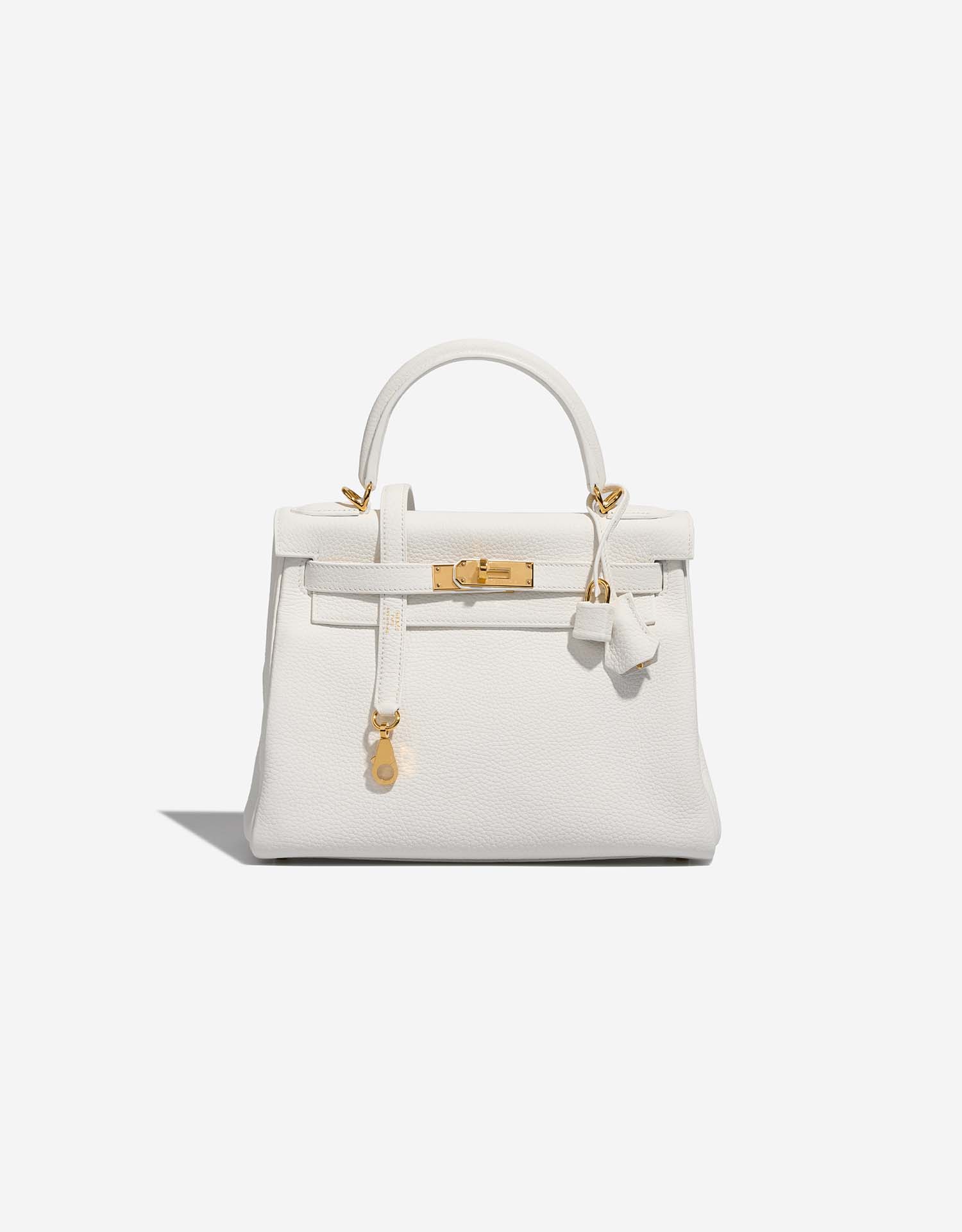 Hermès Kelly 28 Taurillon Clémence White | SACLÀB